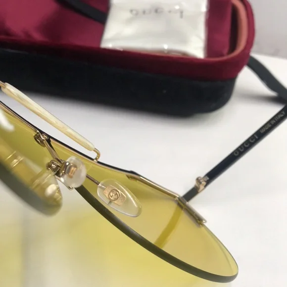 New Authentic Gucci Yellow Lens Sunglasses GG0584s 004 display picture 1